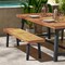 Flash Furniture Natural Acacia Wood Bench with Black Flared Legs THB-B01322-NAT-GG - alternate 18